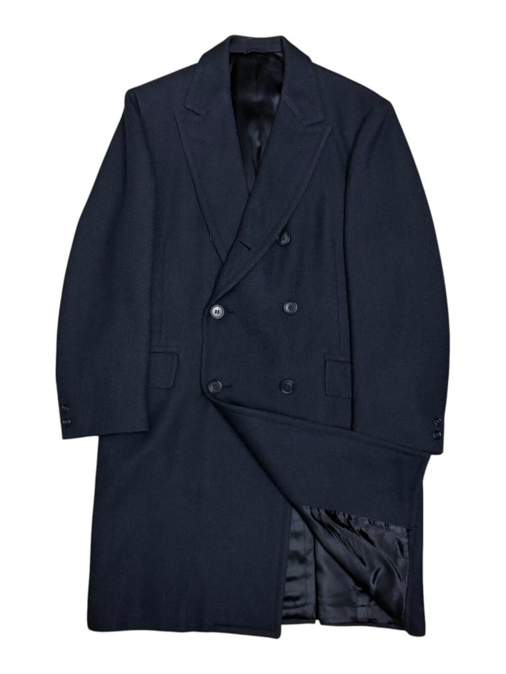HOLT RENFREW WOOL Pea Coat Winter Vintage 90s Luxury Business Coat Mens Medium